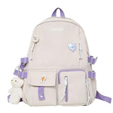 Nylon School Bag for Girls Large Capacity Rucksack