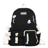 Nylon School Bag for Girls Large Capacity Rucksack