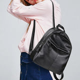 Leather Women Backpack Large Capacity Shoulder Bag