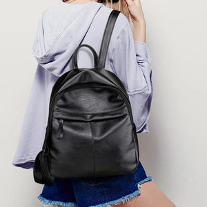 Leather Women Backpack Large Capacity Shoulder Bag