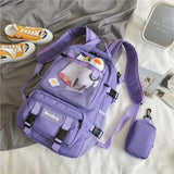 Retro Fashionable School Bag For Teenage Girls Notebook Backpack