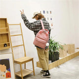 LENLEI Fur Ball Corduroy Backpack for Women Girls