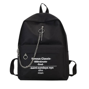 LENLEI Printed alphabets backpack shoulder bag with chain