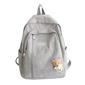 Striped Corduroy Teen Backpack