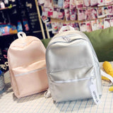 Rainbow Colorful Glossy Backpack Girl School Bag Women