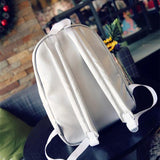 Rainbow Colorful Glossy Backpack Girl School Bag Women