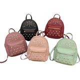 Rivet Zipper Backpack for Women Large Capacity
