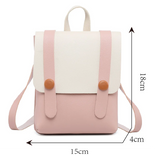 PU Leather Small Backpack for Teenage Girls Leisure Zipper Shoulder Bag Knapsack
