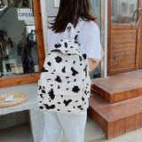 Cow Print School Bags for Women Girls Large Capacity Backpack Casual Bagpacks
