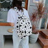 Cow Print School Bags for Women Girls Large Capacity Backpack Casual Bagpacks