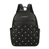 Women Soft Pu Leather Backpacks School Bag Retro Rivet Pocket Bag