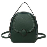Women Zipper Mini Backpack Faux Leather Satchel Bag