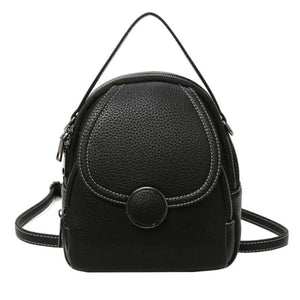 Women Zipper Mini Backpack Faux Leather Satchel Bag