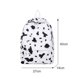 Canvas Student School Bag Cow Print Rucksack