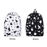 Canvas Student School Bag Cow Print Rucksack