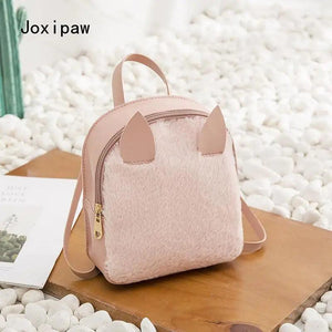 Vintage Casual Plush Mini Backpack for Women