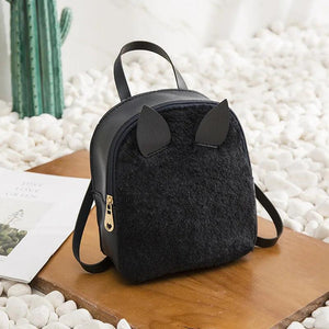 Vintage Casual Plush Mini Backpack for Women