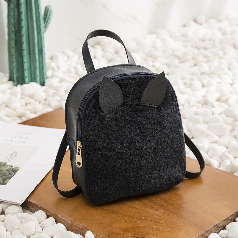 Vintage Casual Plush Mini Backpack for Women