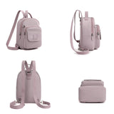 Small Women's Backpack Solid High Nylon School Bag