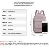 Small Women's Backpack Solid High Nylon School Bag