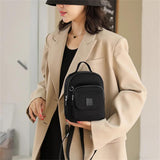 Small Women's Backpack Solid High Nylon School Bag