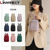 Small Women's Backpack Solid High Nylon School Bag