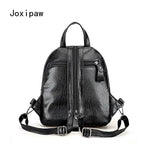 Vintage Soft Pu Leather Backpack for Women Large Capacity School Bag