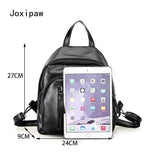 Vintage Soft Pu Leather Backpack for Women Large Capacity School Bag