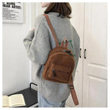 Vintage Mini Backpack Women's School Bag