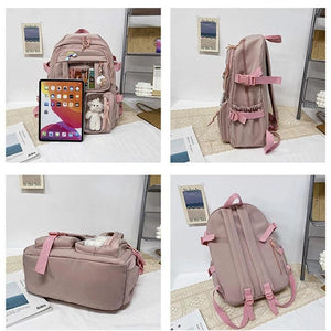 Large Capacity Multi-Pocket Nylon School Backpack