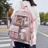 Large Capacity Multi-Pocket Nylon School Backpack