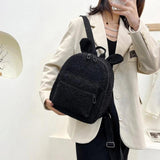 Plush Women Backpack Large Capacity Lightweight Travel Bag