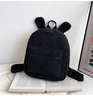 Plush Women Backpack Large Capacity Lightweight Travel Bag