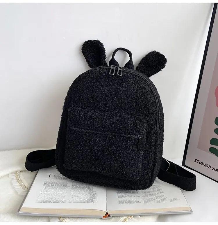 Plush Women Backpack Large Capacity Lightweight Travel Bag
