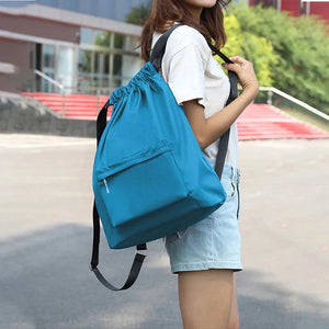 Lattice Lightweight Drawstring Backpack Waterproof Schoolbag Customization