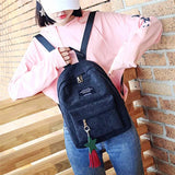 Women's Corduroy Backpack Campus Style Double Shoulder Bag