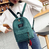 Women's Corduroy Backpack Campus Style Double Shoulder Bag