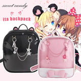 Summer Candy PU Transparent Cat Ear Backpack Flower Zip Women School Bag