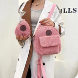 Plush Mini Backpack Lightweight Lamb Wool Bear Crossbody Bag