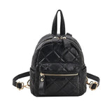 Women's Leather Quilted Pattern Travel Backpack