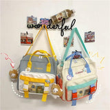 Qiaoduo Waterproof Nylon Women Backpack with Transparent Pocket