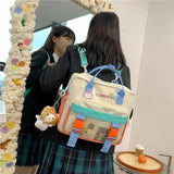 Qiaoduo Waterproof Nylon Women Backpack with Transparent Pocket