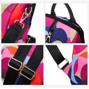 Anti-theft Backpack Women Wild Travel Shoulder Bags Colorful Oxford Cloth