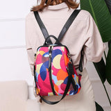 Anti-theft Backpack Women Wild Travel Shoulder Bags Colorful Oxford Cloth