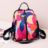 Anti-theft Backpack Women Wild Travel Shoulder Bags Colorful Oxford Cloth