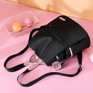Women Multi-Function Backpack Ladies School Bag Retro Anti-theft