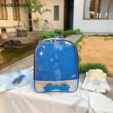 Clear Transparent Backpack School Bags for Teenage Girls Ladies Bowknot Shoulder