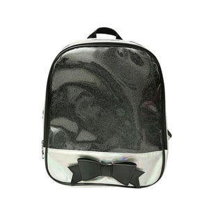 Clear Transparent Backpack School Bags for Teenage Girls Ladies Bowknot Shoulder