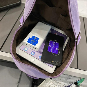 Canvas Women's Backpack School Book Bag Travel Rucksack Retro Preppy Ins