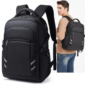 USB Charging Headphone Jack Men's Backpack Large Capacity Waterproof Schoolbag